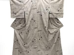 未使用品　霞に秋草模様織出し本場泥大島紬着物（9マルキ）